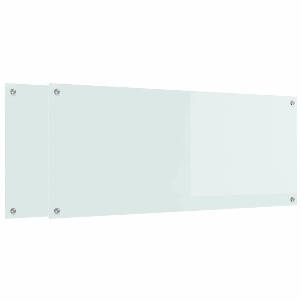 VidaXL salpicadero de cocina 2 piezas blanco 120 x 50 cm vidrio templado