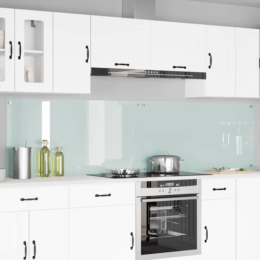 Vidaxxl salpicadero de cocina 2 piezas blanco 120 x 60 cm vidrio templado