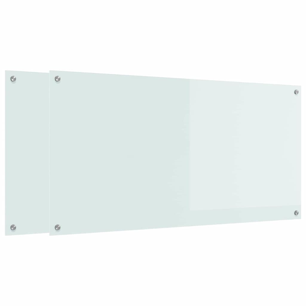 Vidaxxl salpicadero de cocina 2 piezas blanco 120 x 60 cm vidrio templado