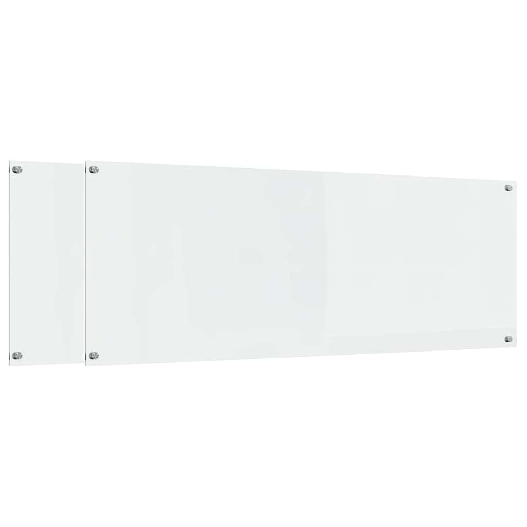 Vidaxxl salpicadero de cocina 2 uds cristal templado transparente 110 x 40 cm
