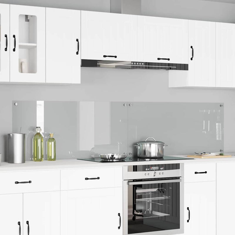 VidaXL salpicadero de cocina 2 uds cristal templado transparente 110 x 50 cm