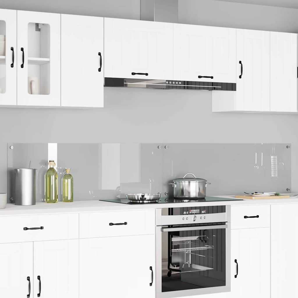 VidaXL salpicadero de cocina 2 uds cristal templado transparente 120 x 40 cm