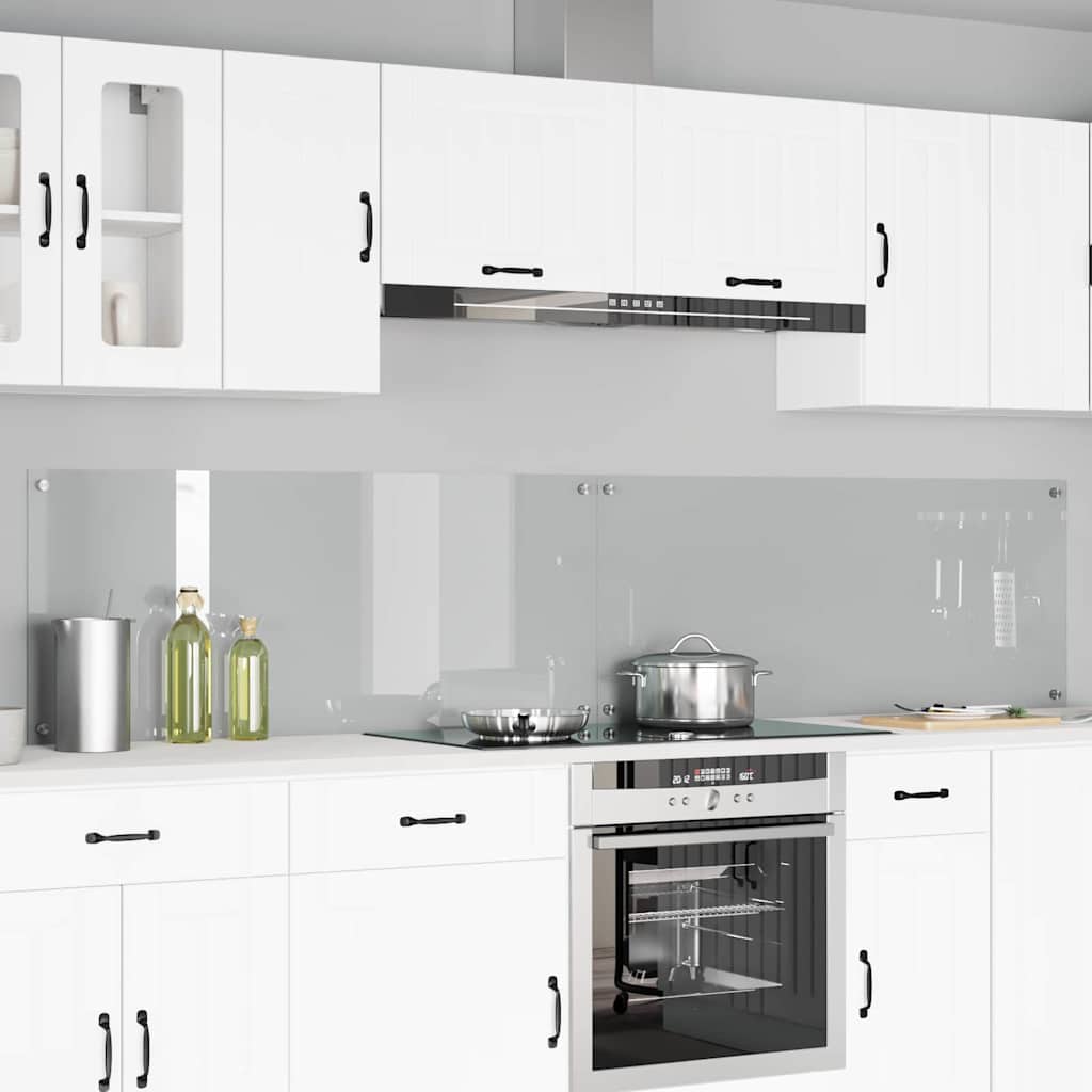 VidaXL salpicadero de cocina 2 uds cristal templado transparente 120 x 50 cm
