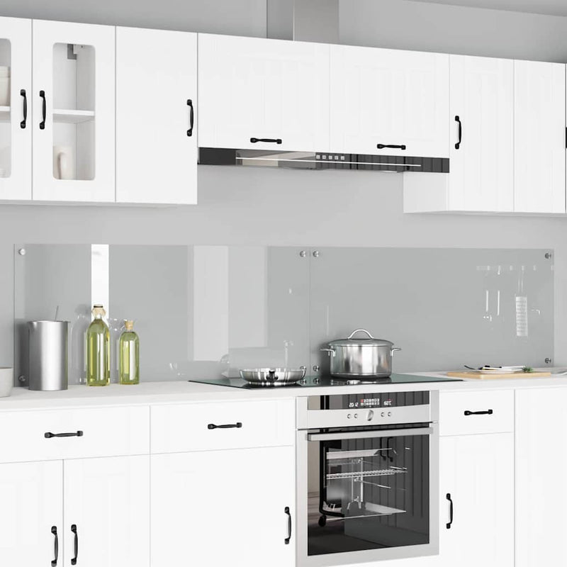 VidaXL salpicadero de cocina 2 uds cristal templado transparente 120 x 50 cm
