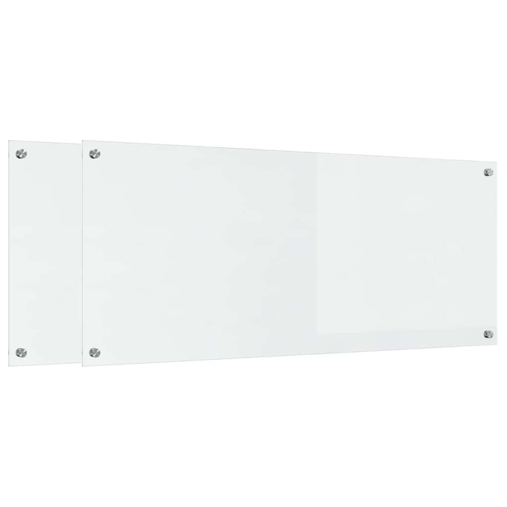 VidaXL salpicadero de cocina 2 uds cristal templado transparente 120 x 50 cm