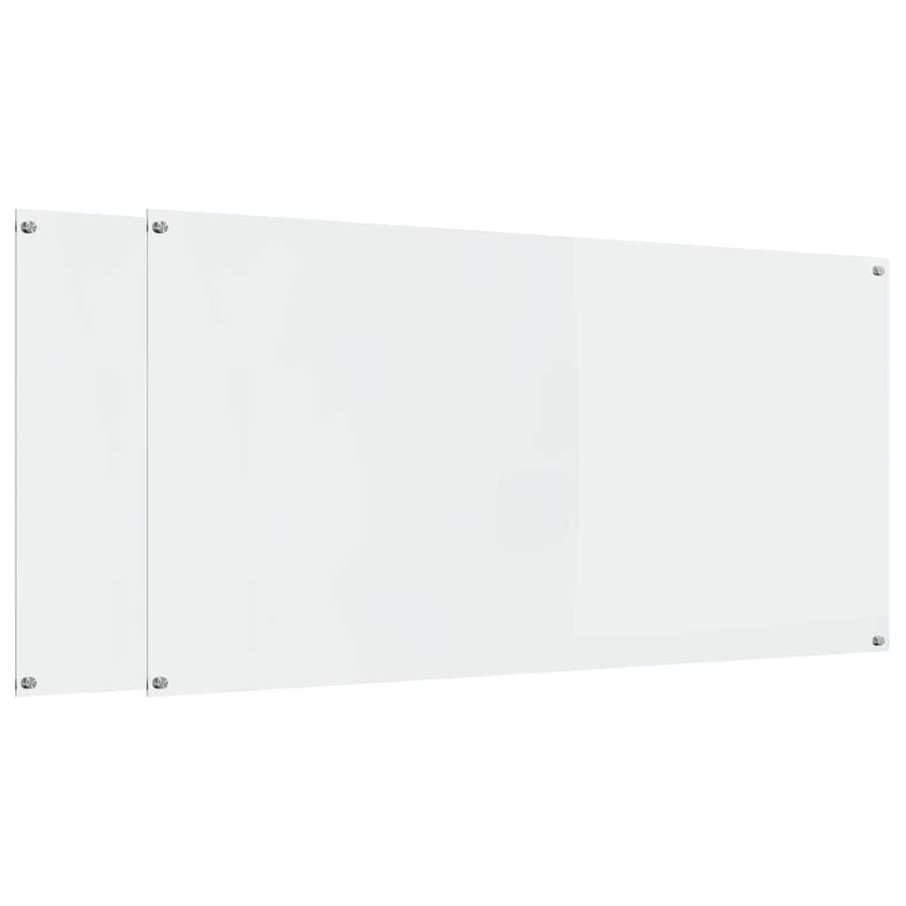Vidaxxl salpicadero de cocina 2 uds cristal templado transparente 120 x 60 cm
