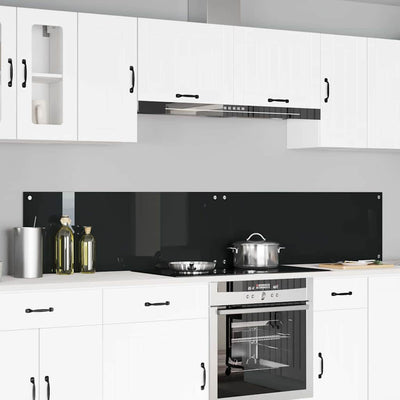 Vidaxl keuken spatscherm 2 pcs zwart 110 x 40 cm gehard glas