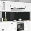 Paraschizzi cucina Vidaxxl 2 pezzi in vetro temperato nero 110 x 60 cm
