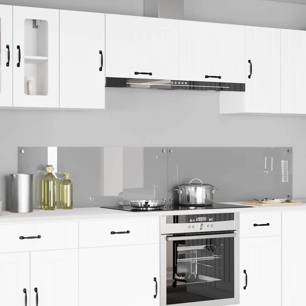 Vidaxxl salpicadero de cocina 2 piezas gris claro 110 x 40 cm vidrio templado