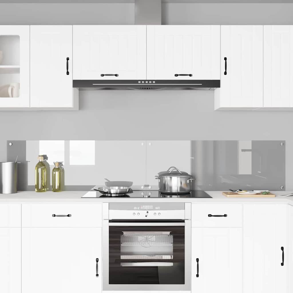 Vidaxxl salpicadero de cocina 2 piezas gris claro 110 x 40 cm vidrio templado