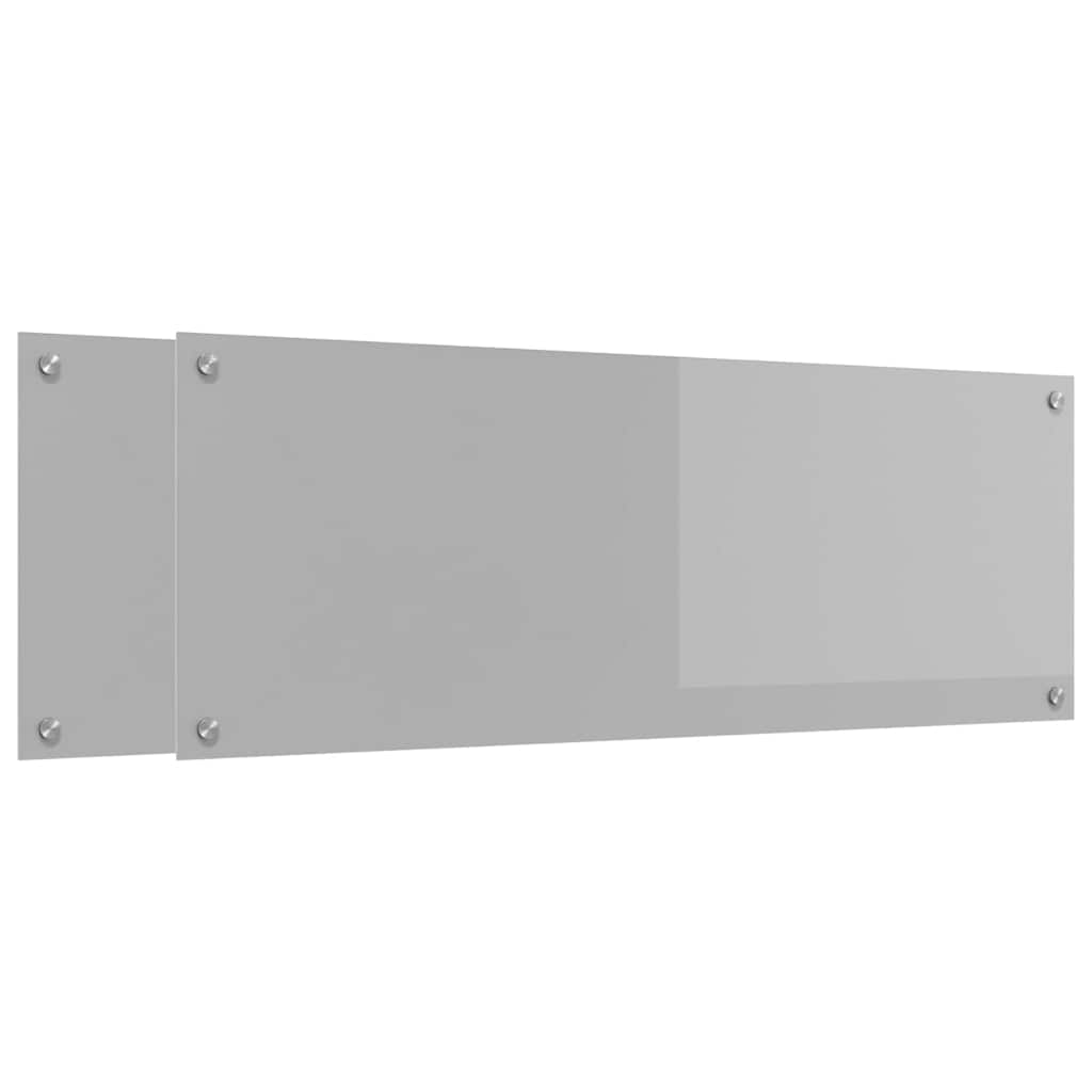 Vidaxxl salpicadero de cocina 2 piezas gris claro 110 x 40 cm vidrio templado