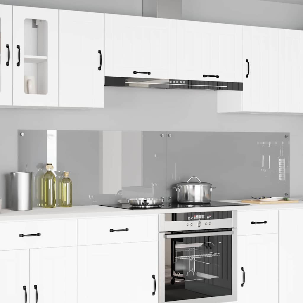 Vidaxxl salpicadero de cocina 2 piezas gris claro 110 x 50 cm vidrio templado