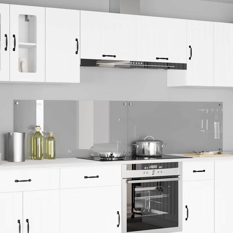 Vidaxxl salpicadero de cocina 2 piezas gris claro 110 x 50 cm vidrio templado
