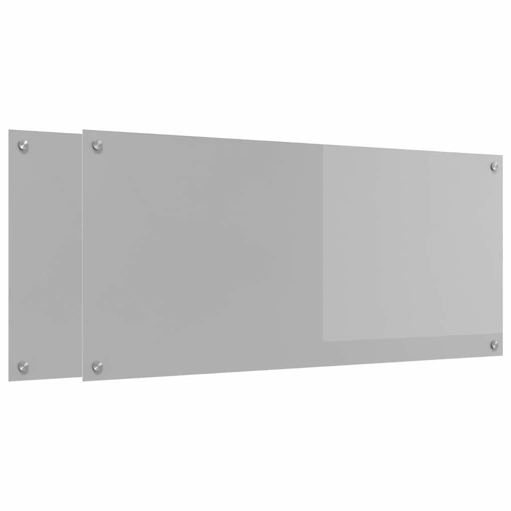 Vidaxxl salpicadero de cocina 2 piezas gris claro 110 x 50 cm vidrio templado
