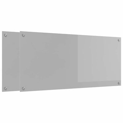 Vidaxl keuken spatscherm 2 pcs lichtgrijs 110 x 50 cm gehard glas