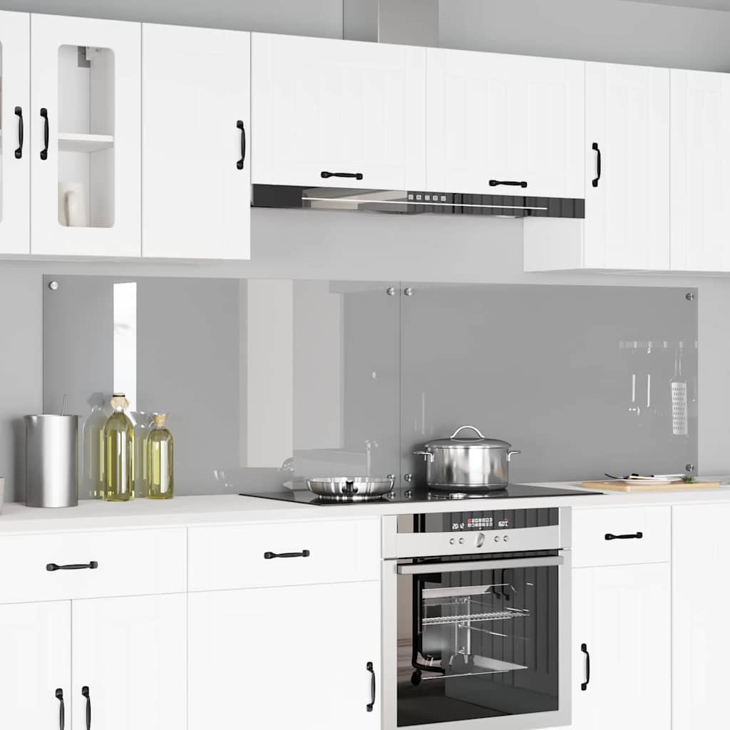 Vidaxxl salpicadero de cocina 2 piezas gris claro 110 x 60 cm vidrio templado