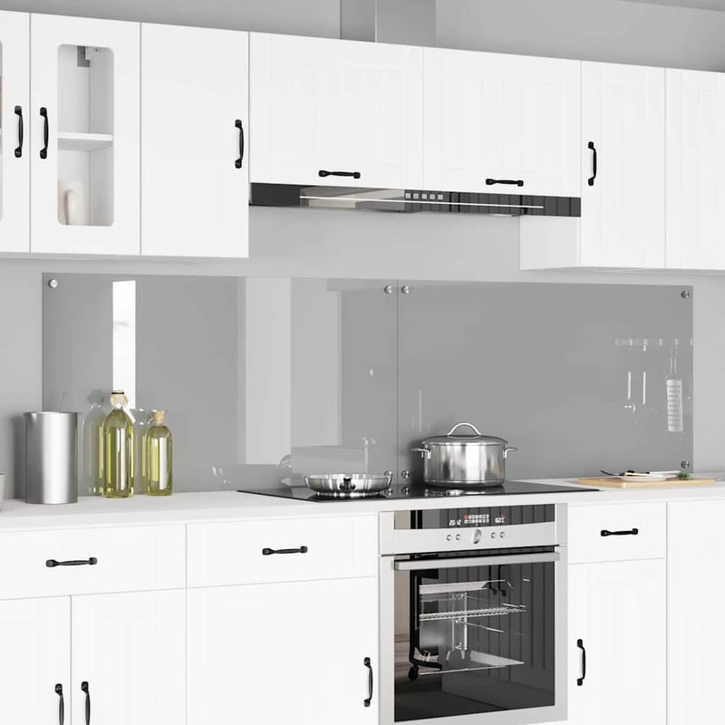 Vidaxxl salpicadero de cocina 2 piezas gris claro 110 x 60 cm vidrio templado