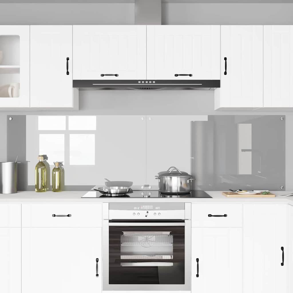 Vidaxxl salpicadero de cocina 2 piezas gris claro 110 x 60 cm vidrio templado