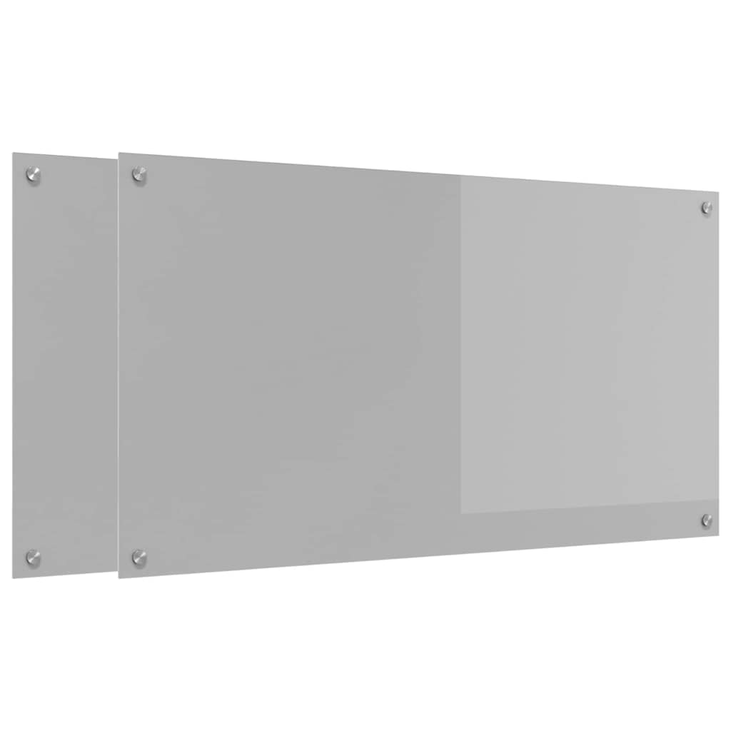 Vidaxxl salpicadero de cocina 2 piezas gris claro 110 x 60 cm vidrio templado