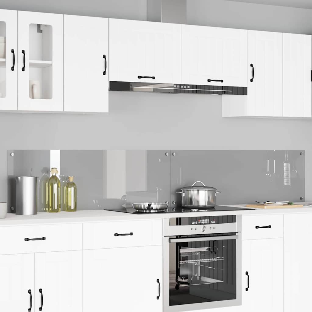 Vidaxxl salpicadero de cocina 2 piezas gris claro 120 x 40 cm vidrio templado
