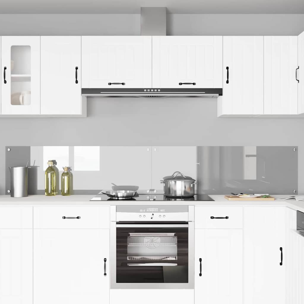 Vidaxxl salpicadero de cocina 2 piezas gris claro 120 x 40 cm vidrio templado