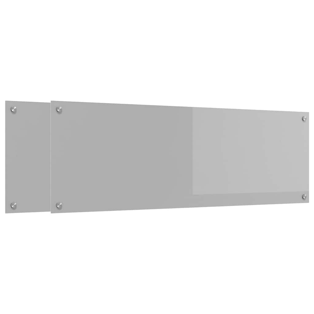 Vidaxxl salpicadero de cocina 2 piezas gris claro 120 x 40 cm vidrio templado