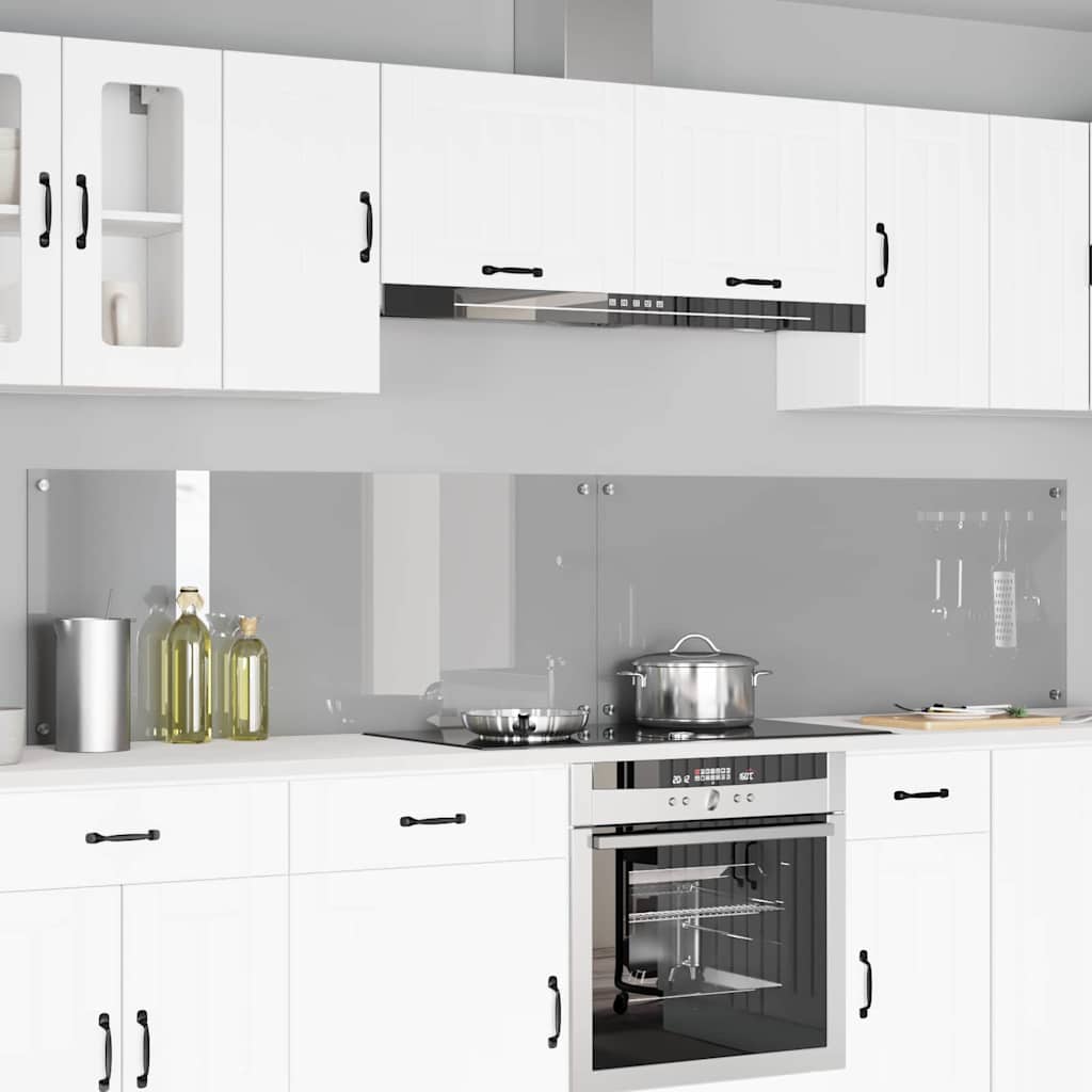 Vidaxxl salpicadero de cocina 2 piezas gris claro 120 x 50 cm vidrio templado