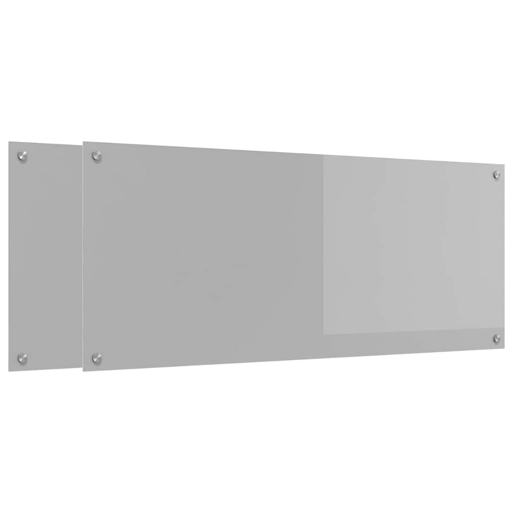 Vidaxxl salpicadero de cocina 2 piezas gris claro 120 x 50 cm vidrio templado
