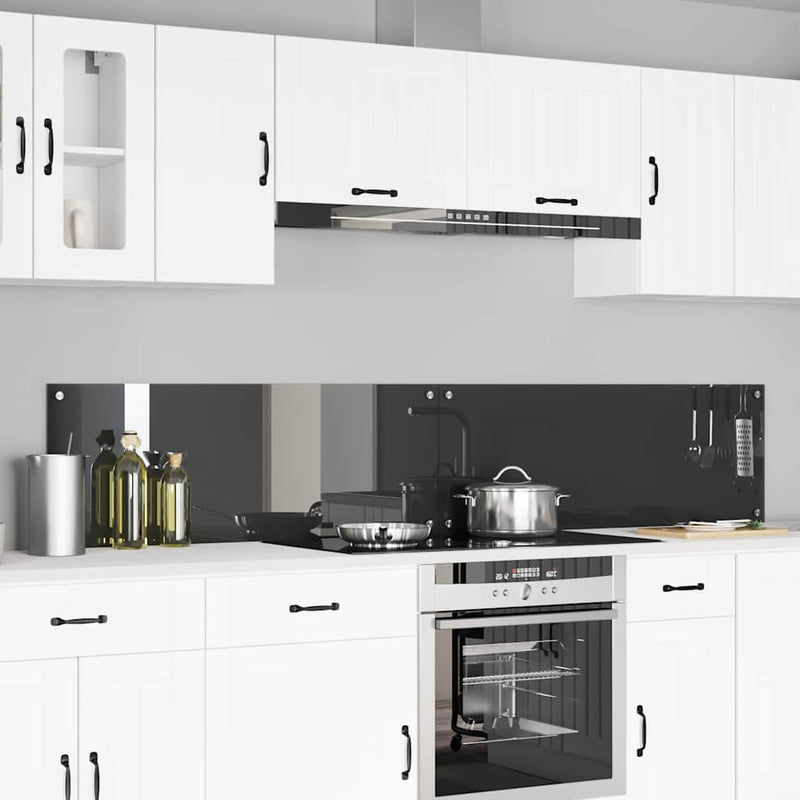 Vidaxxl salpicadero de cocina 2 piezas gris oscuro 110 x 40 cm vidrio templado