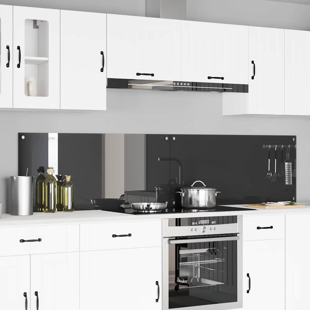 Vidaxxl salpicadero de cocina 2 piezas gris oscuro 110 x 50 cm vidrio templado