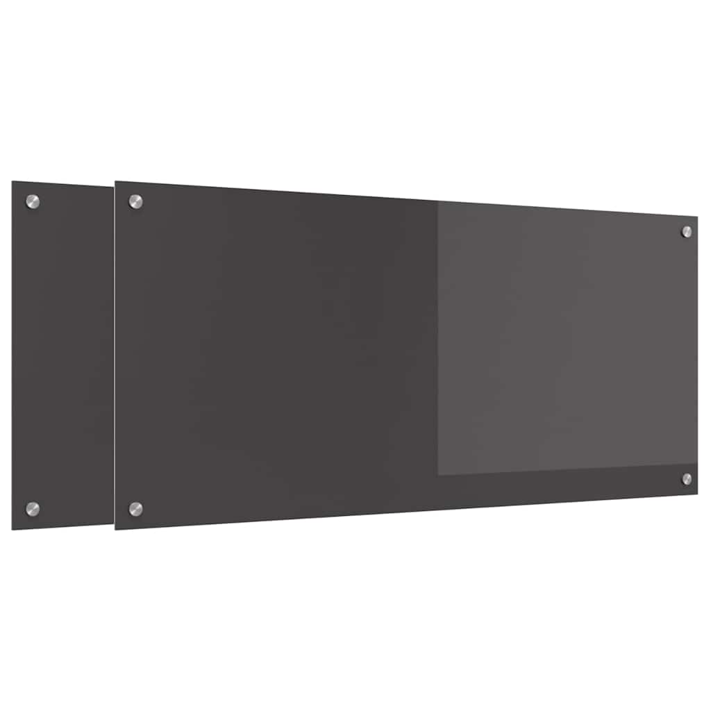 Vidaxxl salpicadero de cocina 2 piezas gris oscuro 110 x 50 cm vidrio templado