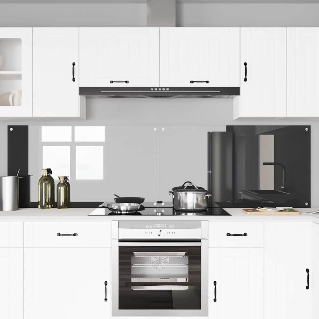 Vidaxxl salpicadero de cocina 2 piezas gris oscuro 110 x 60 cm vidrio templado