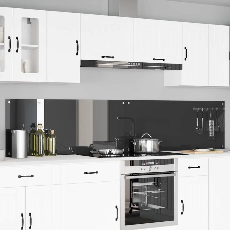 Vidaxxl salpicadero de cocina 2 piezas gris oscuro 120 x 50 cm vidrio templado