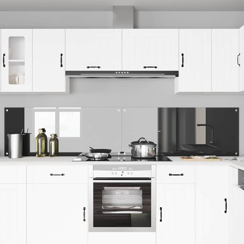Vidaxxl salpicadero de cocina 2 piezas gris oscuro 120 x 50 cm vidrio templado