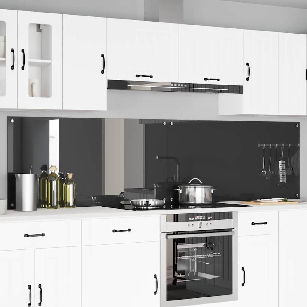 Paraschizzi cucina Vidaxxl 2 pezzi in vetro temperato grigio scuro 120 x 60 cm