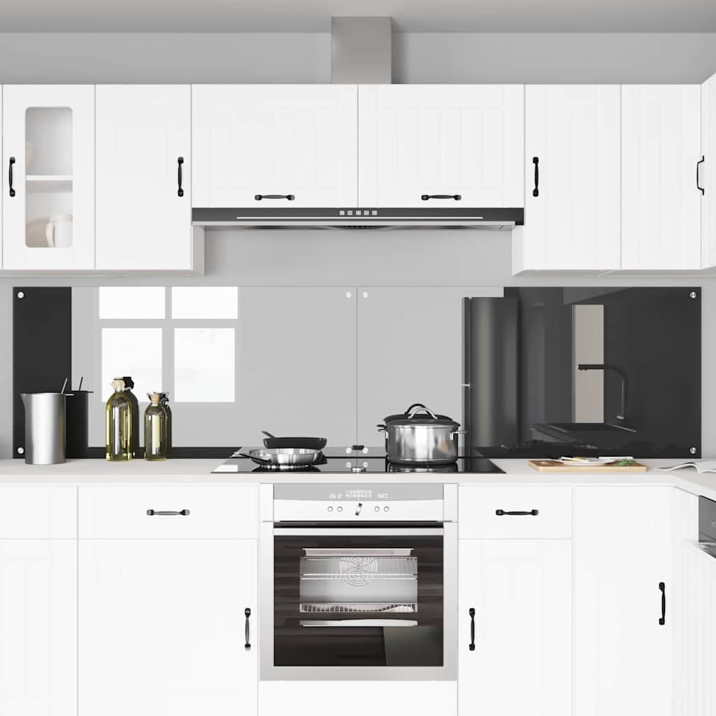 Paraschizzi cucina Vidaxxl 2 pezzi in vetro temperato grigio scuro 120 x 60 cm