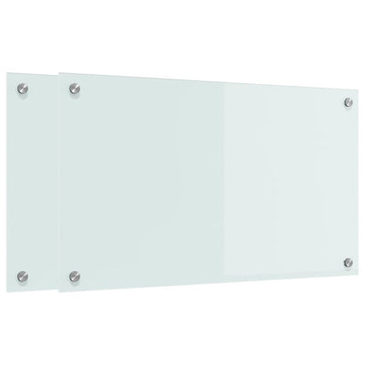 Vidaxl keuken achterwand 2 pcs wit 70 x 40 cm gehard glas