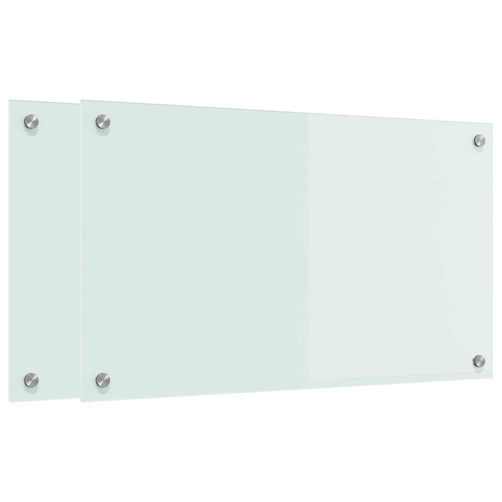 Vidaxl keuken achterwand 2 pcs wit 70 x 40 cm gehard glas