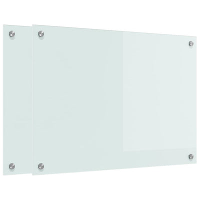 Vidaxl keuken achterwand 2 pcs wit 70 x 50 cm gehard glas