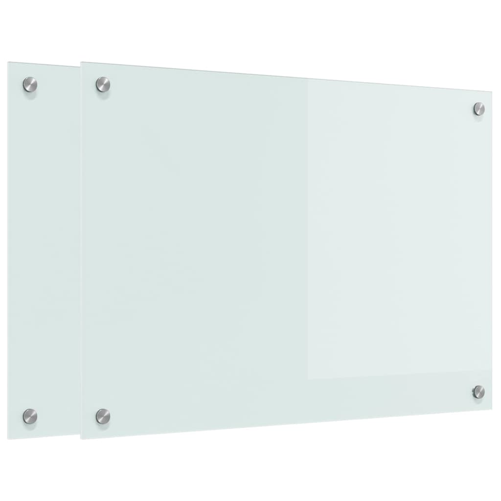 Vidaxl keuken achterwand 2 pcs wit 70 x 50 cm gehard glas