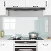 Parete posteriore cucina Vidaxxl 2 pezzi in vetro temperato bianco 70 x 60 cm
