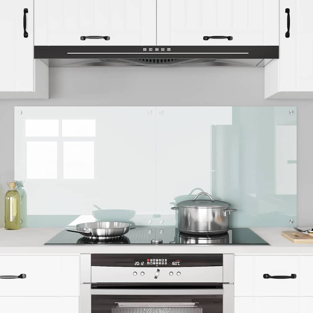 Vidaxl keuken achterwand 2 pcs wit 70 x 60 cm gehard glas