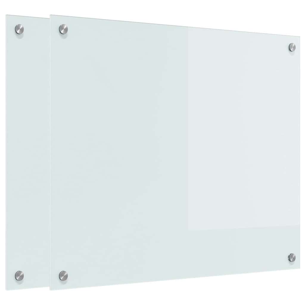 Vidaxl keuken achterwand 2 pcs wit 70 x 60 cm gehard glas
