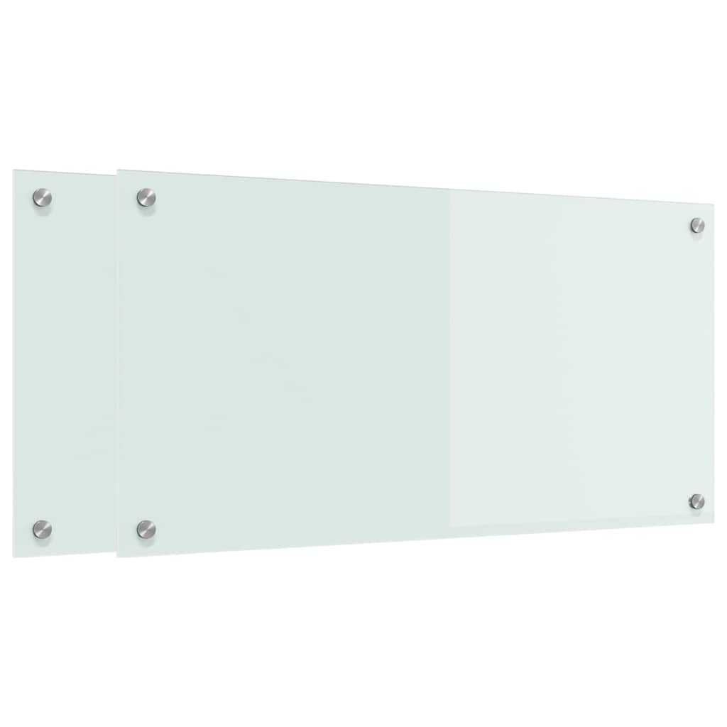 Vidaxl keuken achterwand 2 pcs wit 80 x 40 cm gehard glas