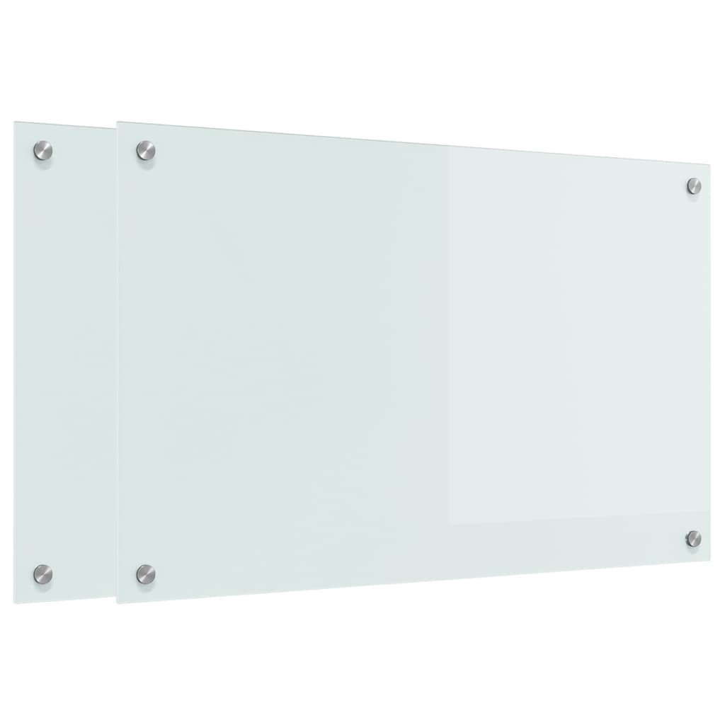 VidaXL pared trasera de cocina 2 piezas blanco 80 x 50 cm vidrio templado