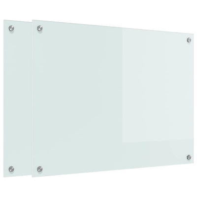 Vidaxl keuken achterwand 2 pcs wit 80 x 60 cm gehard glas