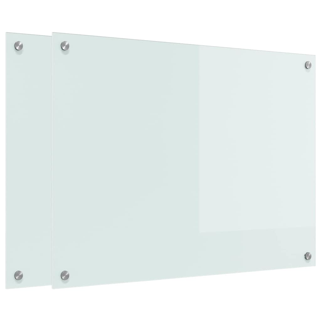 Vidaxl keuken achterwand 2 pcs wit 80 x 60 cm gehard glas