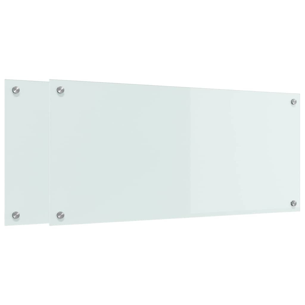Vidaxl keuken achterwand 2 pcs wit 90 x 40 cm gehard glas