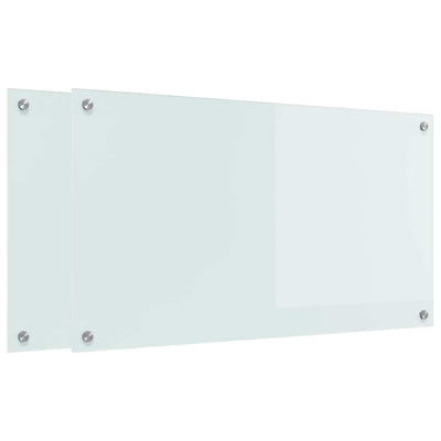 Vidaxl keuken achterwand 2 pcs wit 90 x 50 cm gehard glas