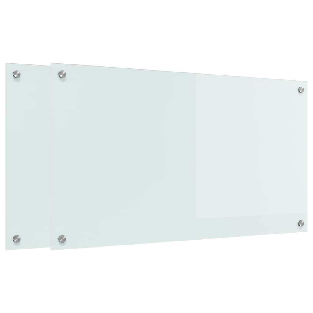 Vidaxl keuken achterwand 2 pcs wit 90 x 50 cm gehard glas